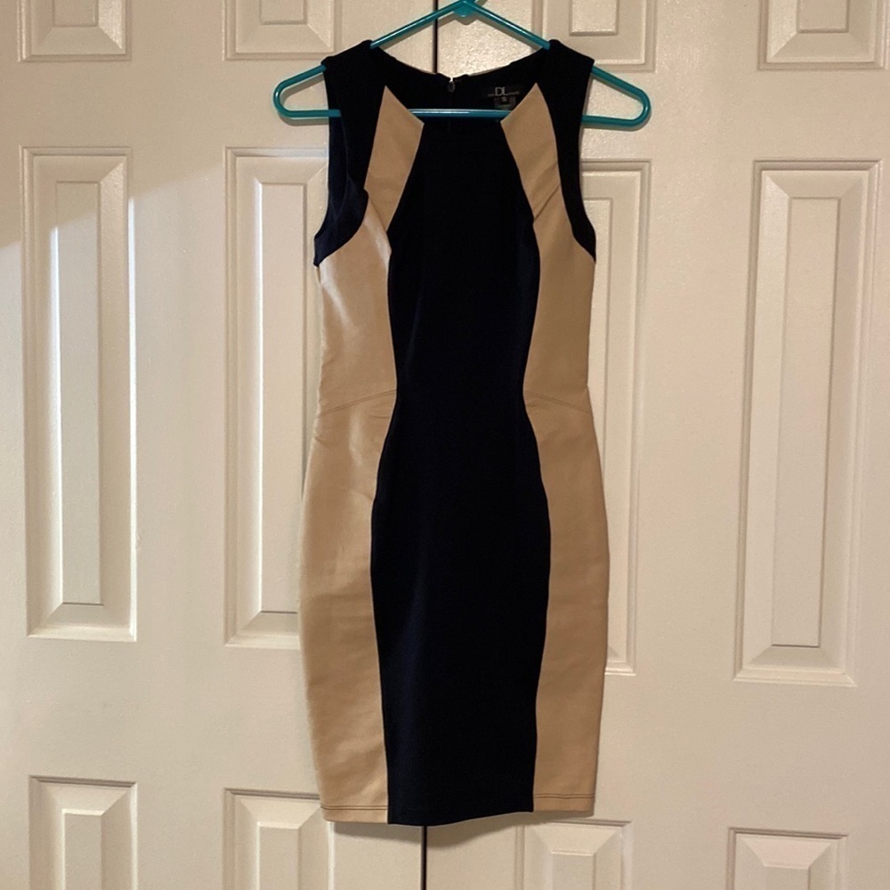 David Lerner Bodycon Dress w/ Faux Leather Size Small